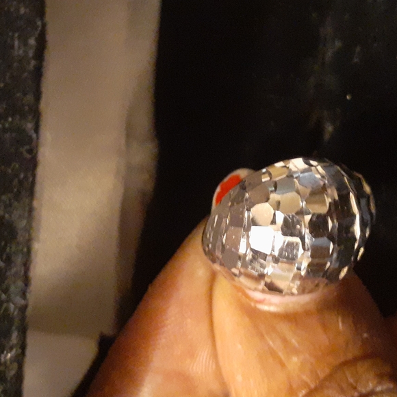 10K WHITE GOLD DIAMOND CUT DOME RING - Picture 8 of 8